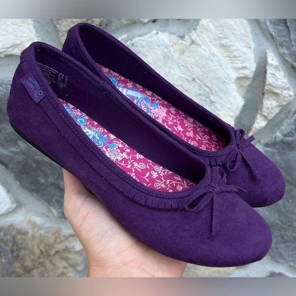 Disney Wizards Of Waverly Place Girls Shoes Sz 3 Purple Ballet Flats Alex Russo - Picture 1 of 6